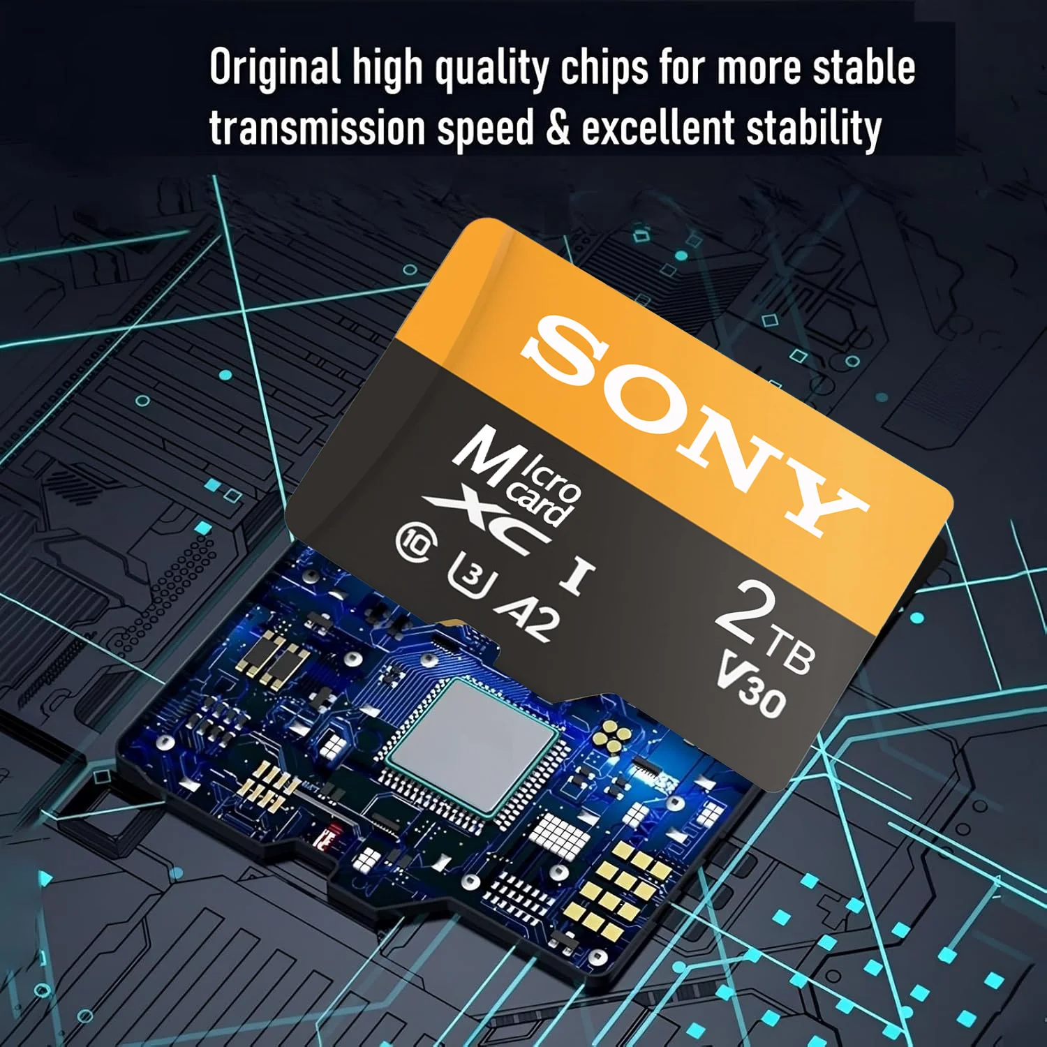 بطاقة ذاكرة SONY TF عالية السرعة 2 تيرا بايت/1 تيرا بايت/512 جيجابايت/256 جيجابايت A2 C10 أحدث تقنية القراءة والكتابة للكاميرات والهواتف وأجهزة الكمبيوتر وكاميرات الأجهزة اللوحية