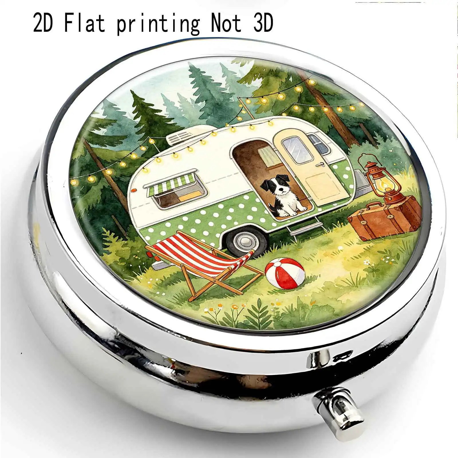 Three Blue Birds on the Branch, Small Daily Pill Box, Exquisite Small Jewelry Box. Ultra-Small Size for Daily Commuting, Compartmentalized Storage. Ideal Gift. Pill and Capsule Storage - Easy to Carry, Perfect for Gift-Giving