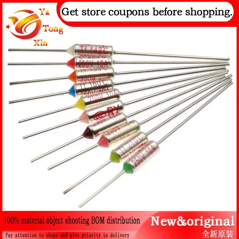 10 قطعة 60 - 300 درجة مئوية الصمامات الحرارية 10A 250V درجة الحرارة TF RY 85 110 115 120 125 130 135 142 155 169 172 185 192 240 ° ج #1