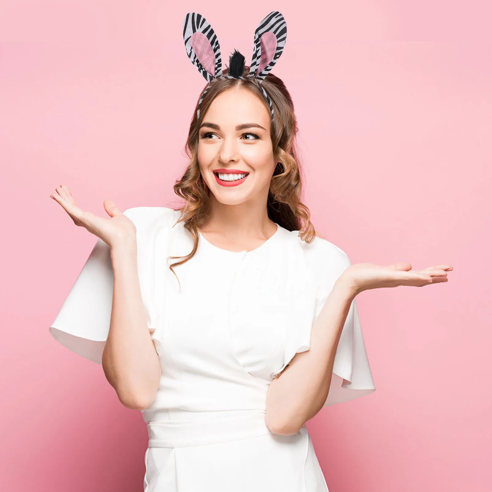 1Set Zebra Stirnband für Kinder Zebra Kostüm Kit mit Schwanz Handschuhe Fliege Tier Cosplay Set Party Dekorationen Halloween Outfit