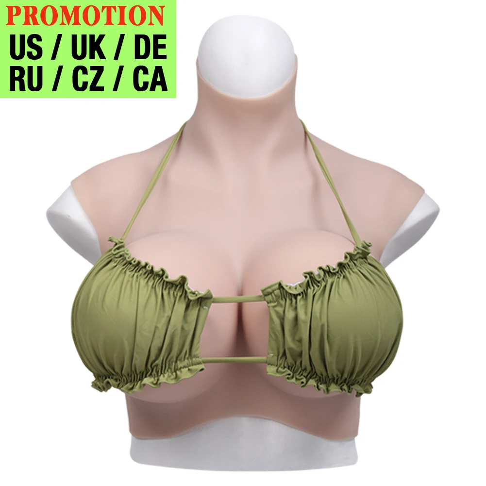 Big Size H Cup No Oil Silicone Bust Breast Forms Realistic Fake Boobs Men's Boys Cosplay  Shemale Transgender Crossdresser