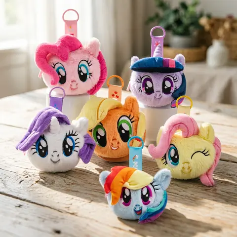 My Little Pony Plush Coin Purse Keychain Cartoon Dolls Gift Cartoon Wallet Pinkie Pie Twilight Sparkle Rainbow Dash