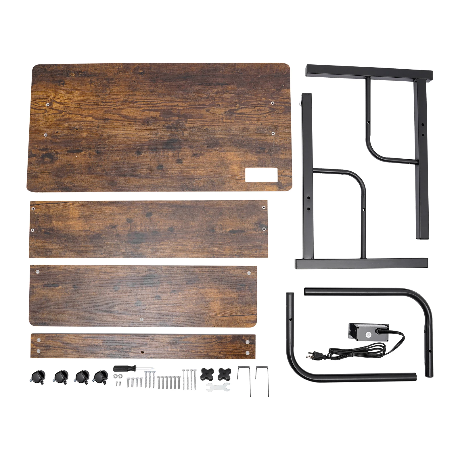 Standing Computer Desk 15.7 x 31.5 "Iron Brown with USB Socket American Standard