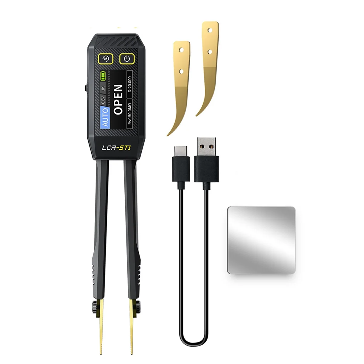 FNIRSI LCR-ST1 Mini Smart Tweezer LCR SMD ESR Tester Resistance Capacitance Inductance Continuity Diode Measurement Test