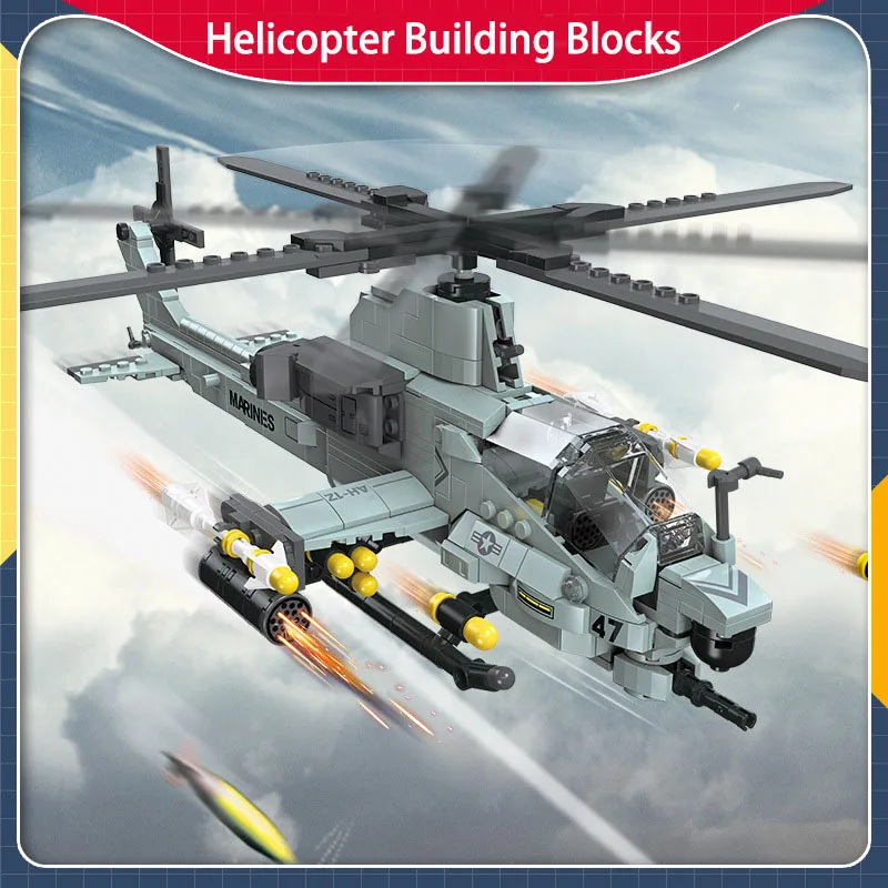 

576pcs Helicopter Building Blocks Mecha Assembly Toy Creative Construction Model Blocks Set for Boys DIY Toy Kids Birthday Gifts