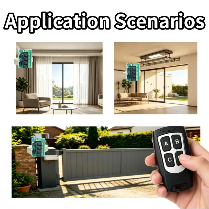 RF 433.92Mhz DC12V 24V 48V 10A 4CH Relay Module Receiver EV1527 Wireless Remote Control Switch 433Mhz for DC Motor DIY