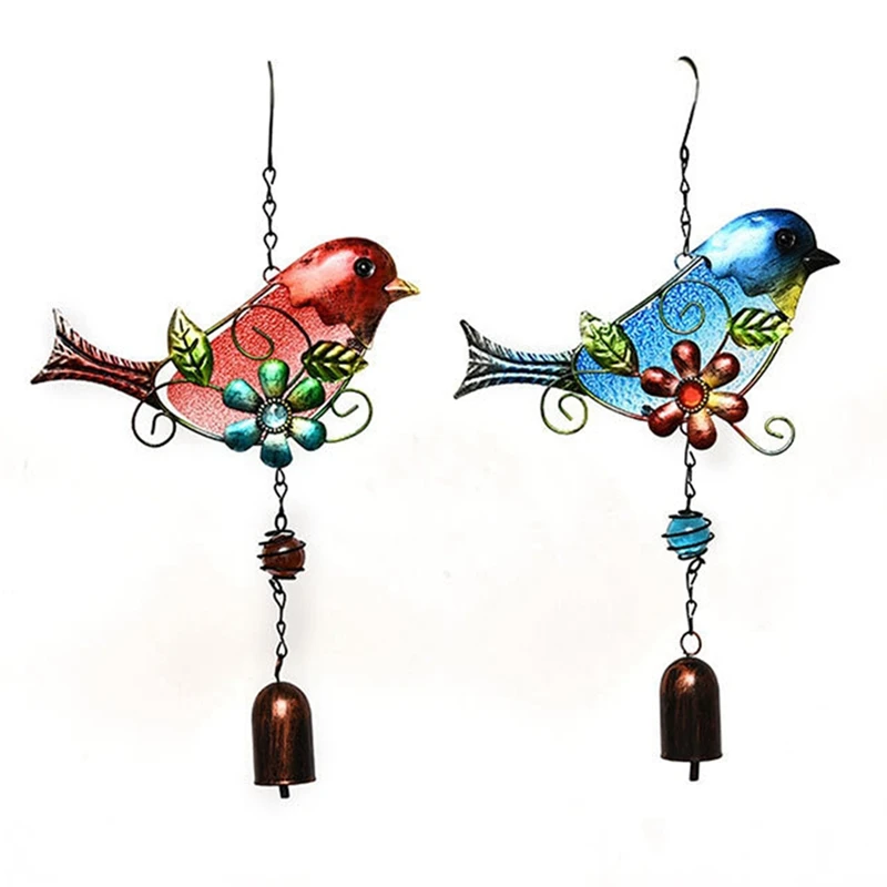 BEAU-Bird Wind Chimes For Outside,Wind Chime Hanging Ornament,Glass Bird Wind Chimes Hanging Decor For Garden Backyard