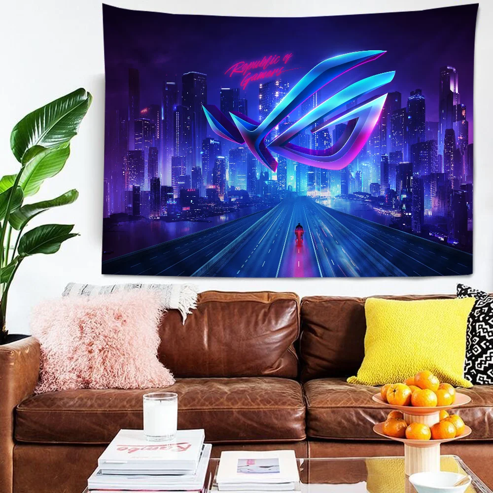 ASUS ROG Republic of Gamers Logo Cartoon Tapestry Bohemian Wall Tapestries Mandala Home Decor