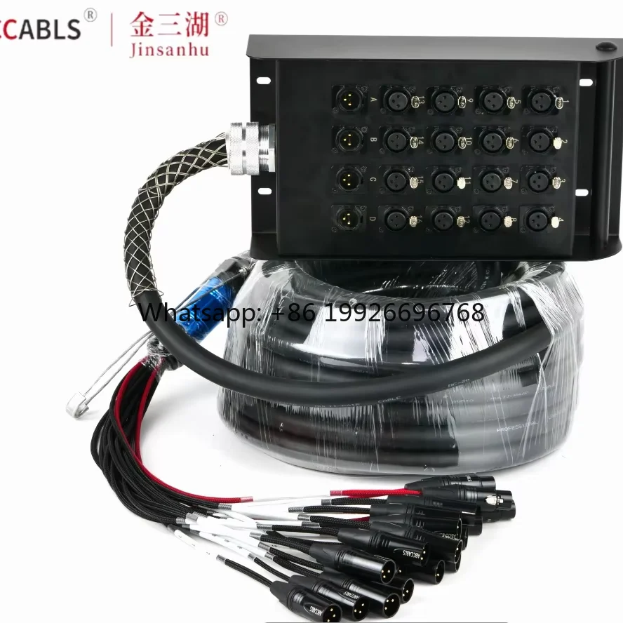 Professional Portable 20 Channel XLR Snake Cable - 16 Sends and 4 XLR Returns - Number Coded, Numerically Well Labeled
