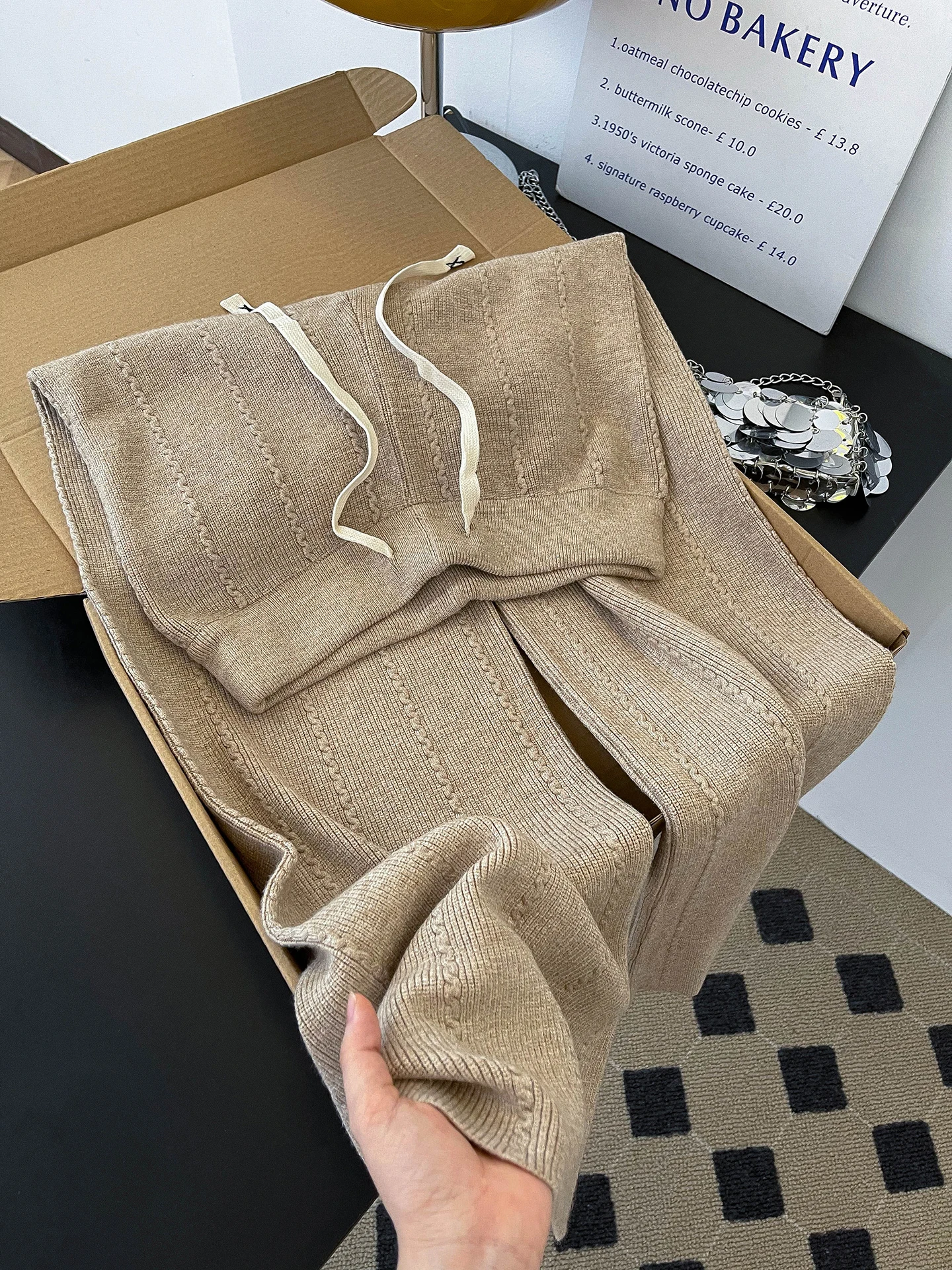 

Женские вязаные брюки Oaeal с высокой талией, прямые, повседневные, осенне-зимние, облегающие, универсальные, удобные