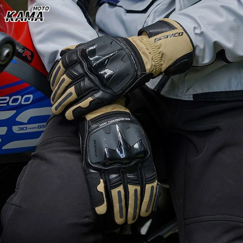 

Мотоциклетные перчатки, зимние теплые перчатки для мотокросса с длинными пальцами, водонепроницаемые, ветрозащитные, устойчивые к падению, устойчивые к истиранию байкерские перчатки MC158