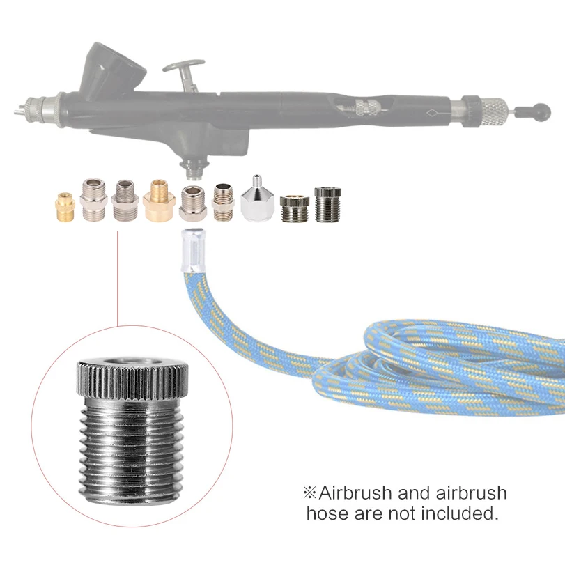 

Набор из 9 универсальных профессиональных адаптеров для аэрографа: соединительные фитинги для компрессора и шланга аэрографа, аксессуары для аэрографии