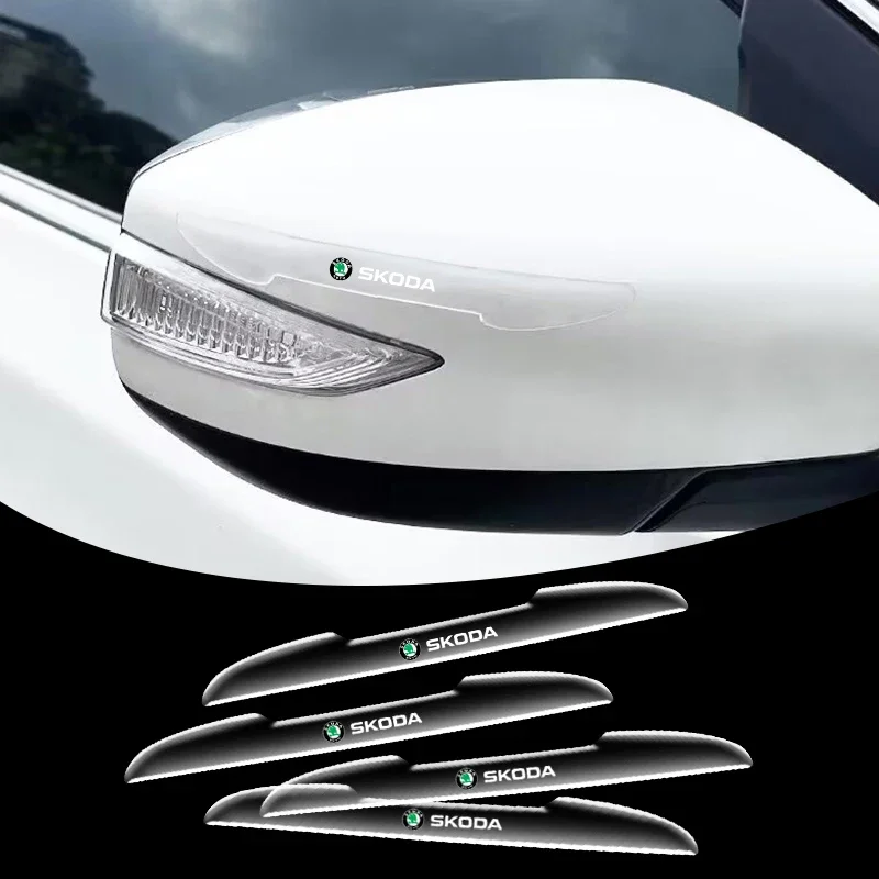 4pcs Car Transparent Bumper Sticker Exterior Parts For Skoda Octavia MK2 MK1 2 3 A5 A7 A8 Fabia Karoq Superb Rapid Kamiq Scala