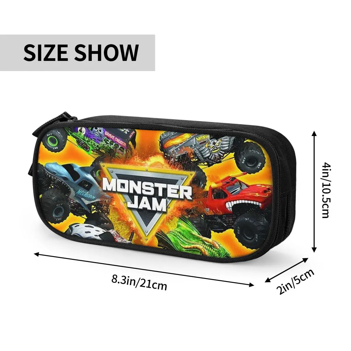 Classic Monster Jam Truck Pattern Pencil Cases for Student Gifts Pen Box Pencil Bag Large Capacity Pencil Pouch