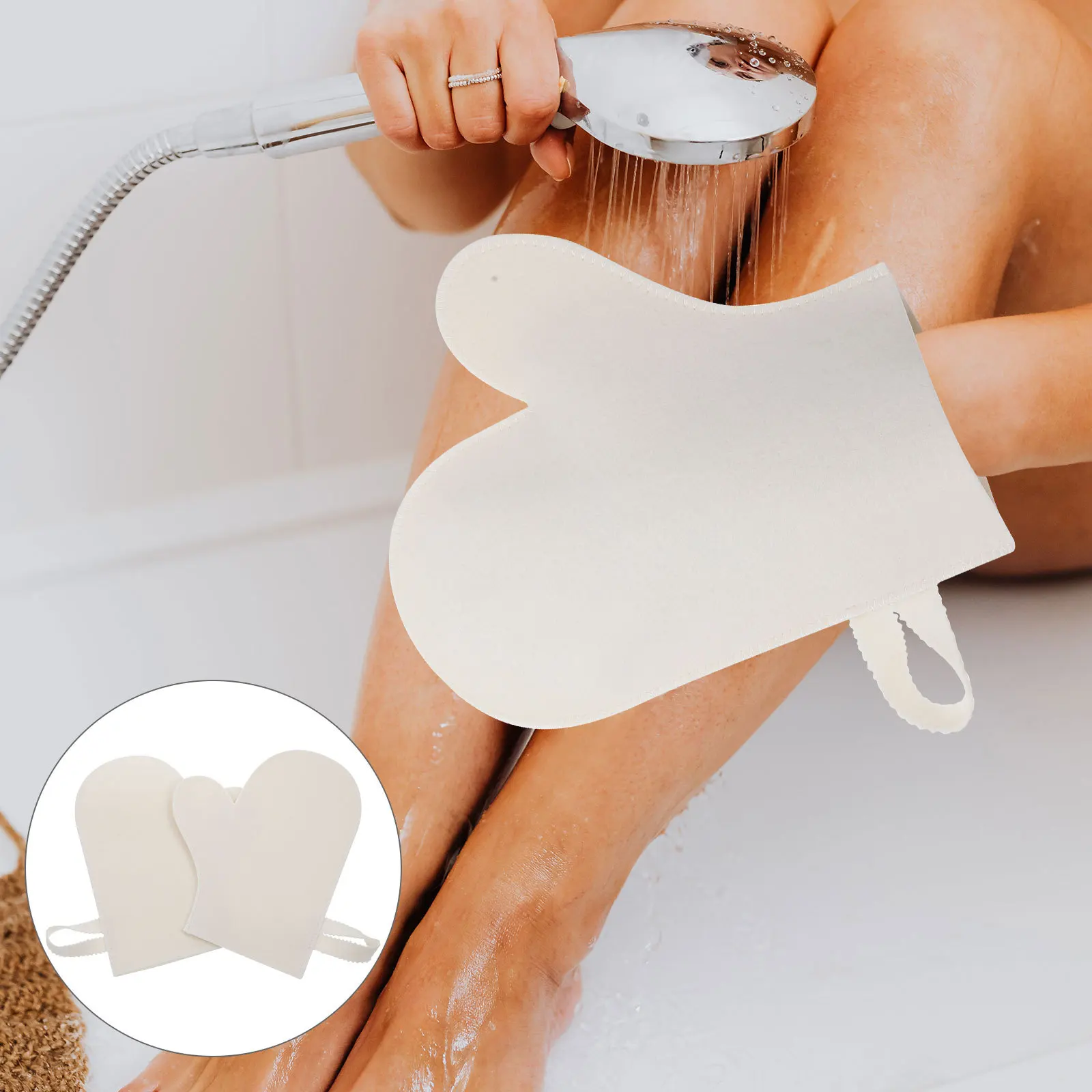 

2Pcs Sauna Gloves Heat-Resistant Exfoliating Bath Mitts for Body Scrubbing Back Neck Shoulders Felt Kit Felt Kits