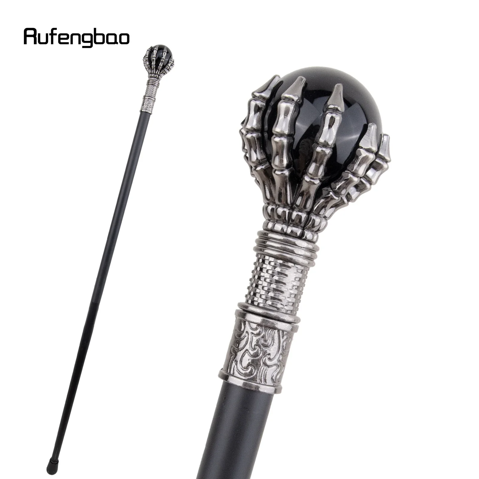 Black Glass Ball Single Joint Fashion Walking Stick Decorative Vampire Cospaly Party Walking Cane Halloween Crosier 93cm