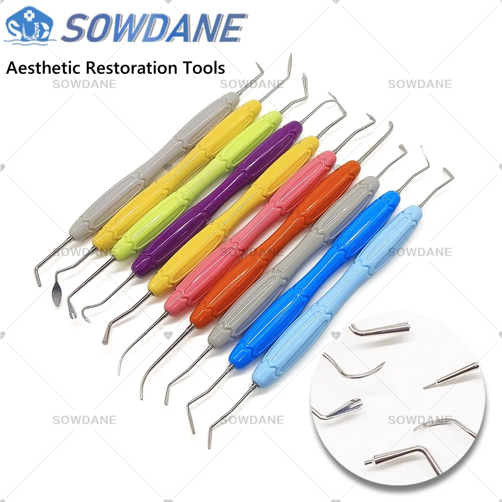 Herramienta Dental, juego de relleno de resina, espátula de restauración, juego de restauración estética, espátula de relleno de resina compuesta Dental
