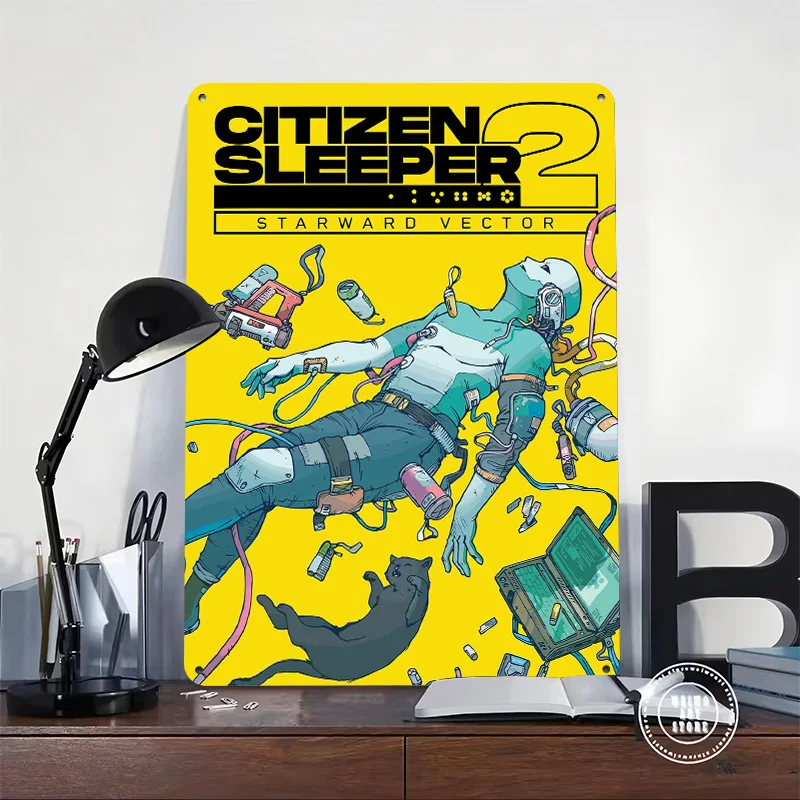 Citizen Sleeper 2 3D Printed Texture Poster Personalized Wall Art Retro Metal Tin Signs for Mancave Decoration Gaming Desk Decor