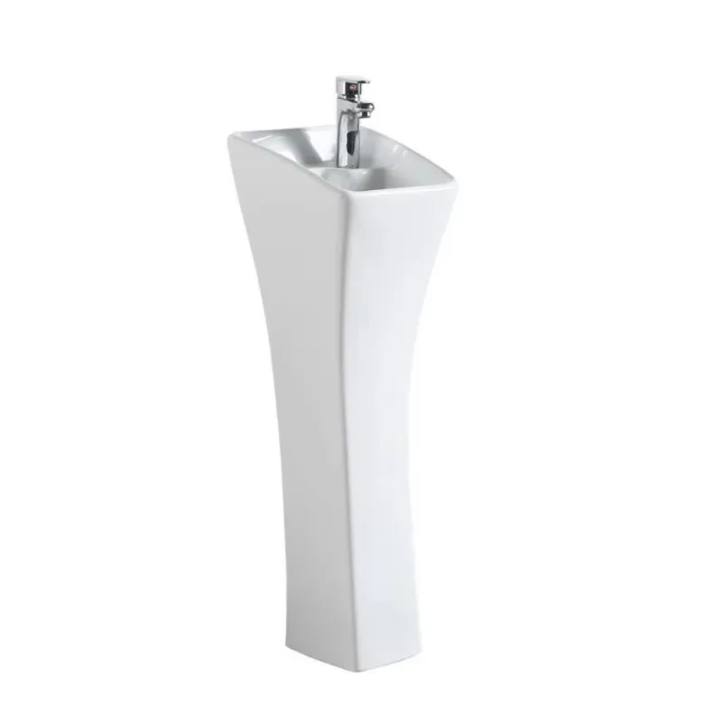 Modern square ceramic base basin small apartment balcony floor-to-ceiling integrated washing square sink