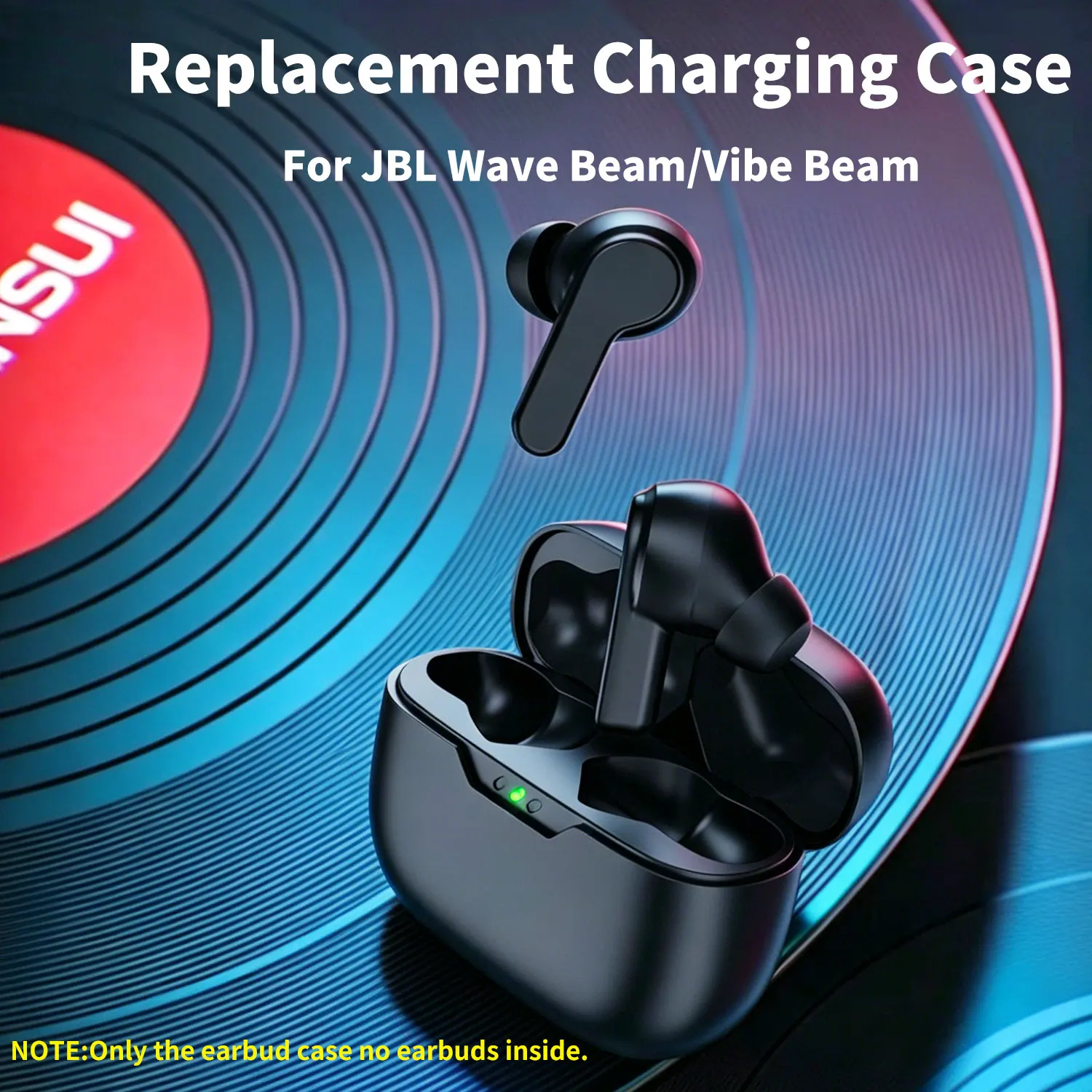 

Earbuds Charging Case Replacement for JBL Wave Beam/Vibe Headphones ABS USB C Earbuds Charger Case with LED Indicator