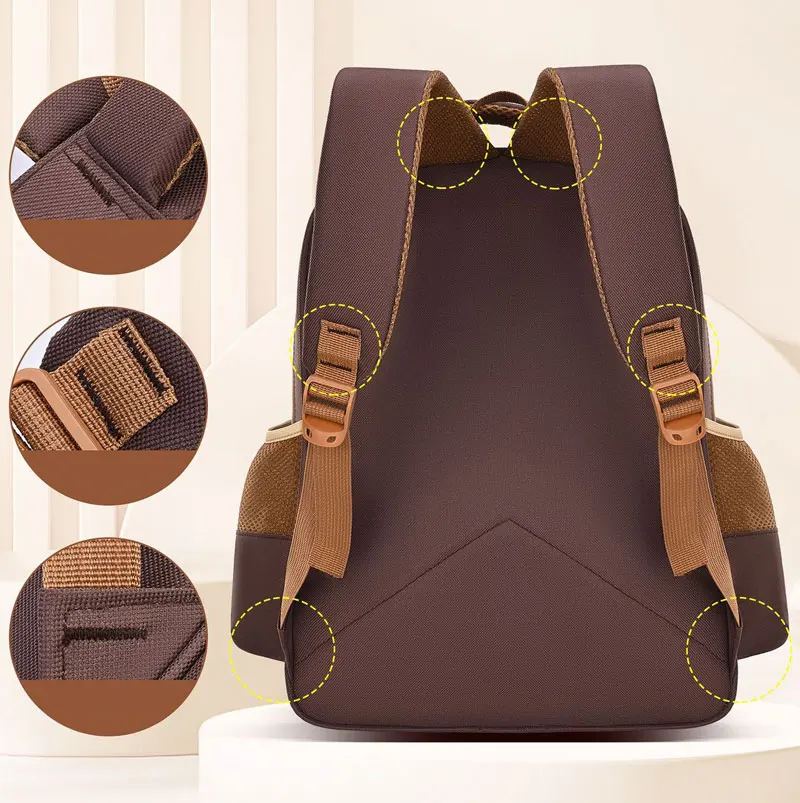 Kawaii حقيبة مدرسية كابيبارا أنيق كاكي حقيبة ظهر للأطفال عادية Daypack المراهقين صبي فتاة حقيبة كتف الأطفال حقيبة مدرسية على ظهره #2