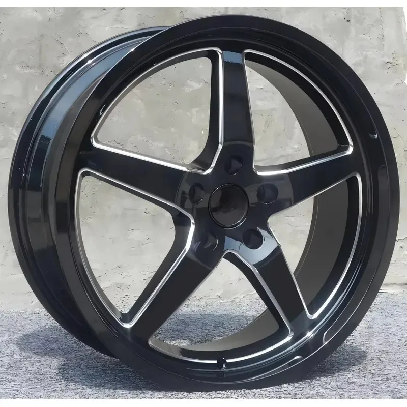 WMWMNU Wholesale Factory Price Aluminum Alloy Wheels Black 5 Spoke Design 5x120 5x114.3mm PCD 20 Inch Rims ET 38 42 35mm Fits