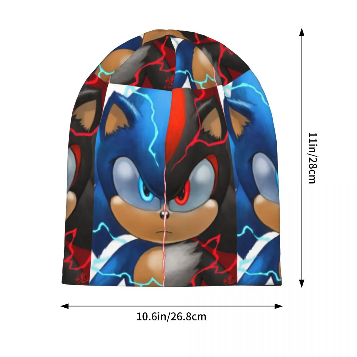 Sonic Shadow Warm Knitted Cap Hip Hop Bonnet Hat Autumn Winter Outdoor Beanies Hats for Unisex Adult