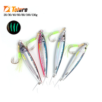 TOLU 2024 NEW 3D Printed Fast Sinking Metal Jig Lure 20g 30g 40g 60g 80g Saltwater Shore Casting Fishing Lure Vertical Metal Jig