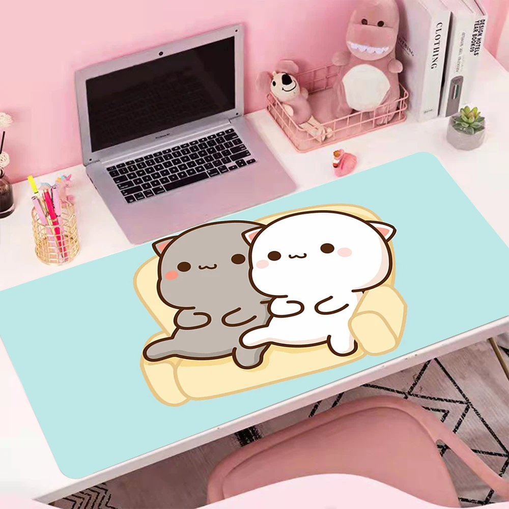 Mouse Pad Computer Gaming Accessories Anime Peach Mochi Cat MousePad Tapis De Souris Mausepad Deskmat Alfombrilla Raton Cartoon