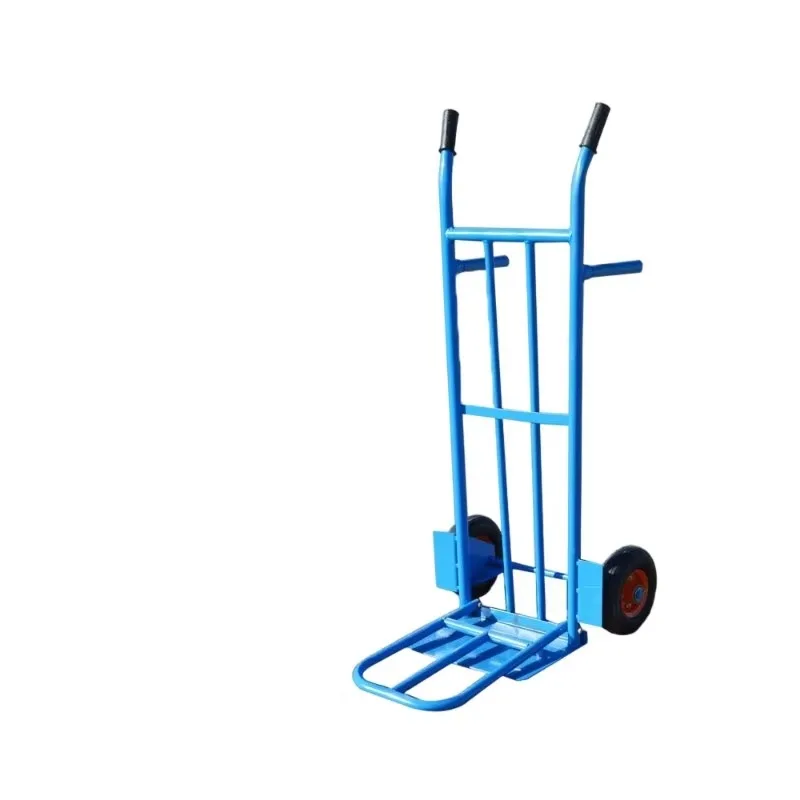 تحميل 350 كجم عربة بعجلتين لتحريك الأثاث الثقيل عربة مستودع معدنية عربة يد متينة مريحة قابلة للطي