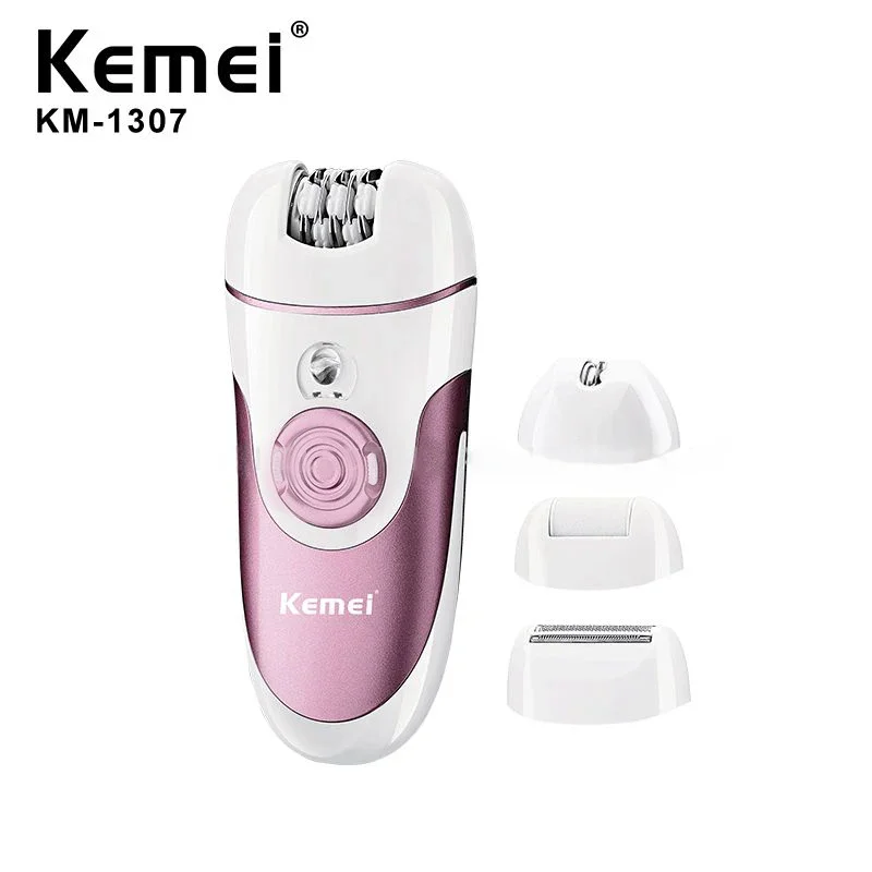 Kemei KM-1307 High Quality 4 In 1 Multi Function Knife Head USB Rechargeable Women Electric Shaver Trimmer for Lady