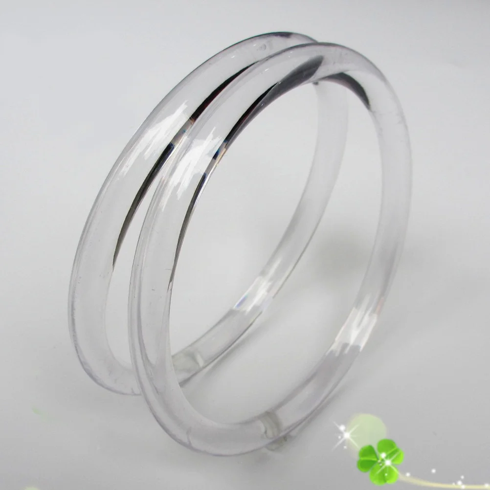 

2Pcs DIY Plastic Round Handles 10Cm Inside Diameter Transparent Bag Handle Rings Handmade Accessories for Handbag Purse Clutch