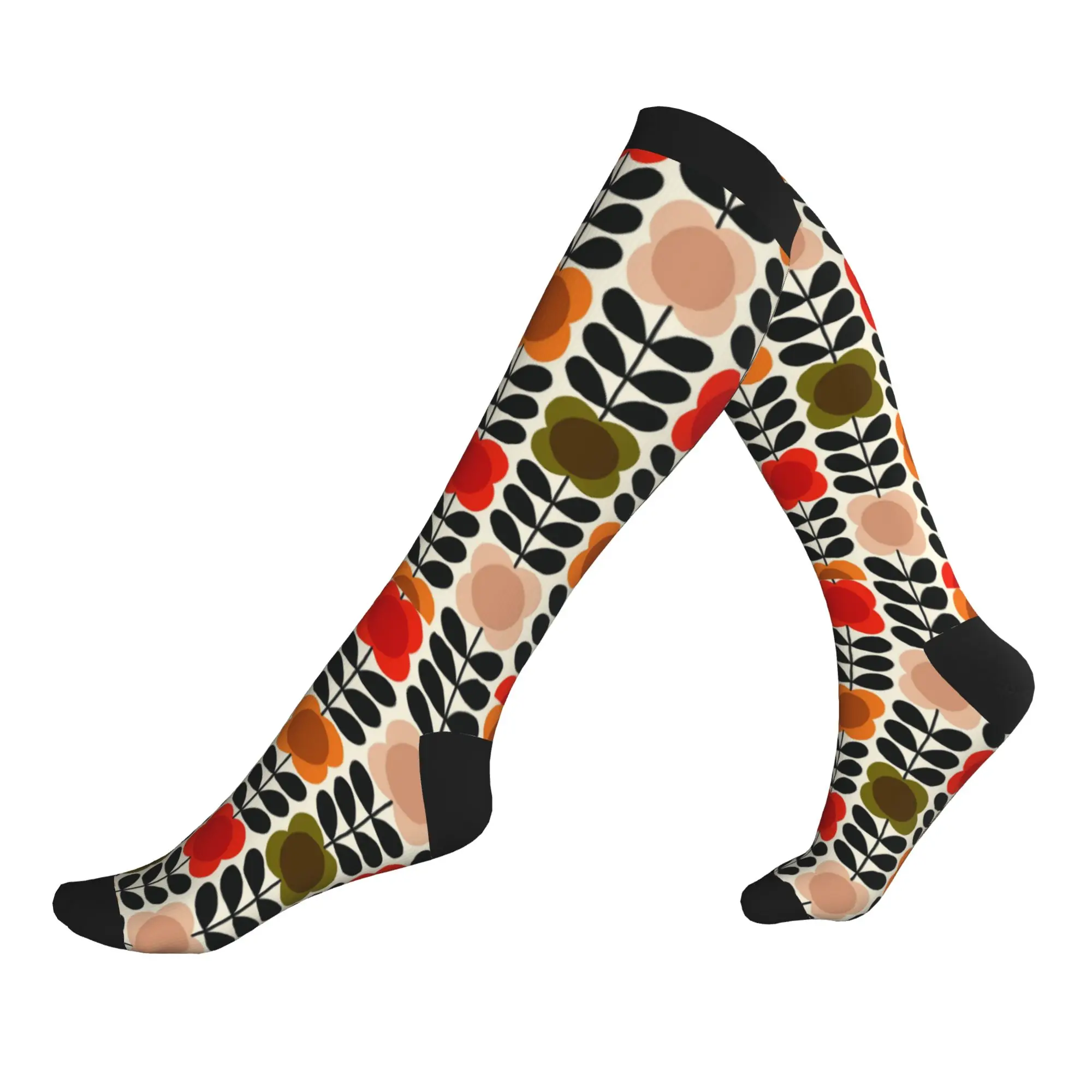 

Cool Orla Kiely Flower Scandinavian Geometric Style Socks Women Men Warm 3D Printing Basketball Sports Socks