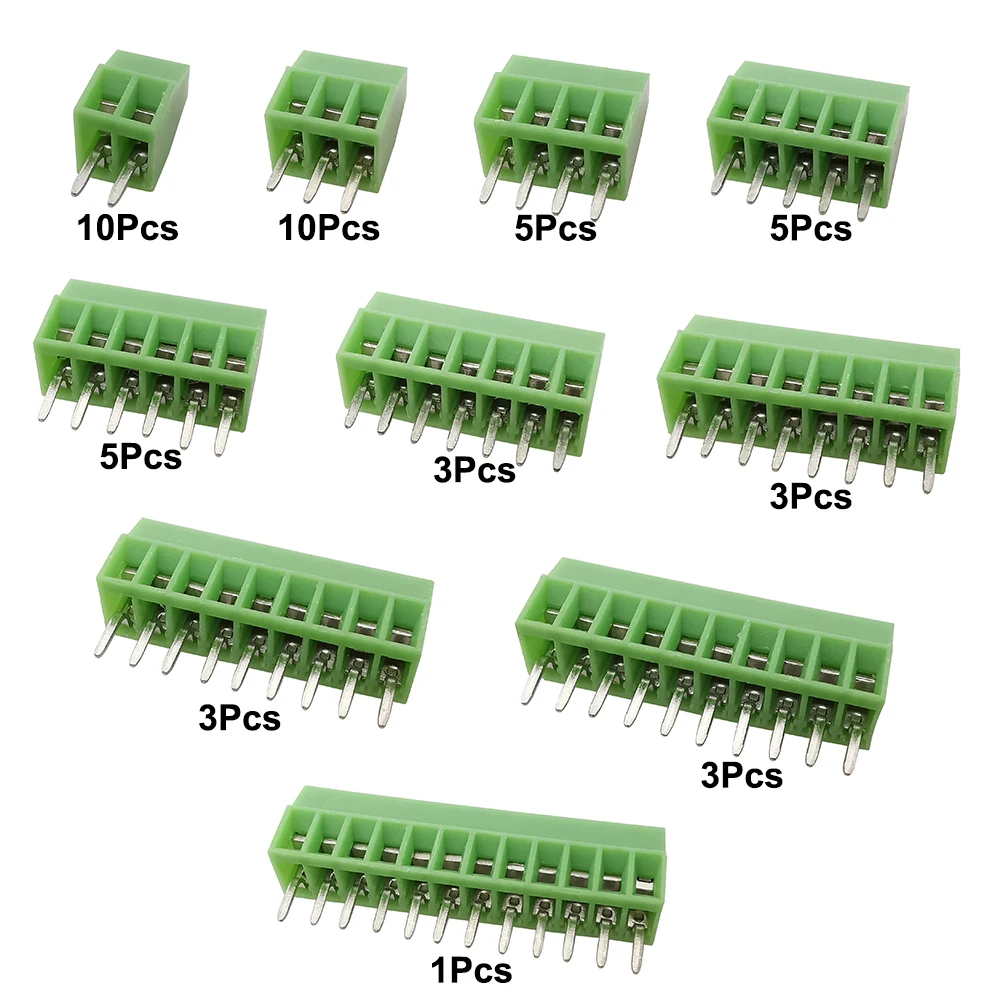 48Pcs/Box KF-128 KF128 2.54mm PCB Screw Terminal Block Connector 2P 3P 4P 5P 6P 7P 8P 9P 10P 12Pin 150V 6A for 26-18AWG Cable