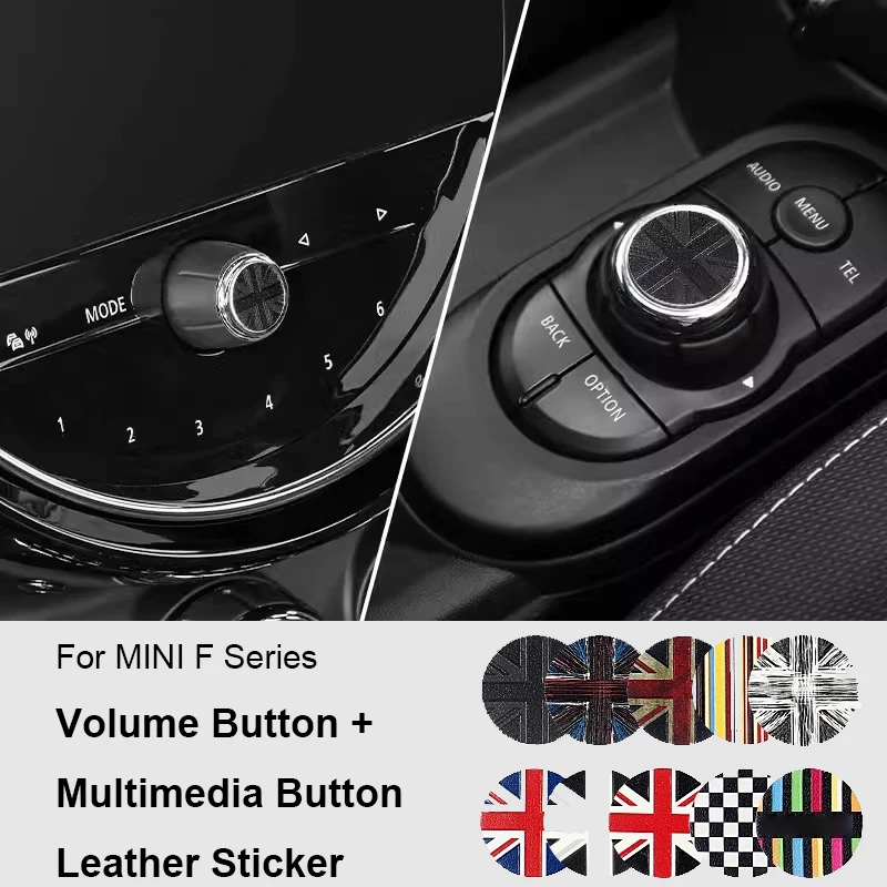 For MINI Cooper F55 F54 F56 F60 Countryman Clubman F57 Cabrio Car Central Control Multimedia Volume Button Cover Knob Sticker