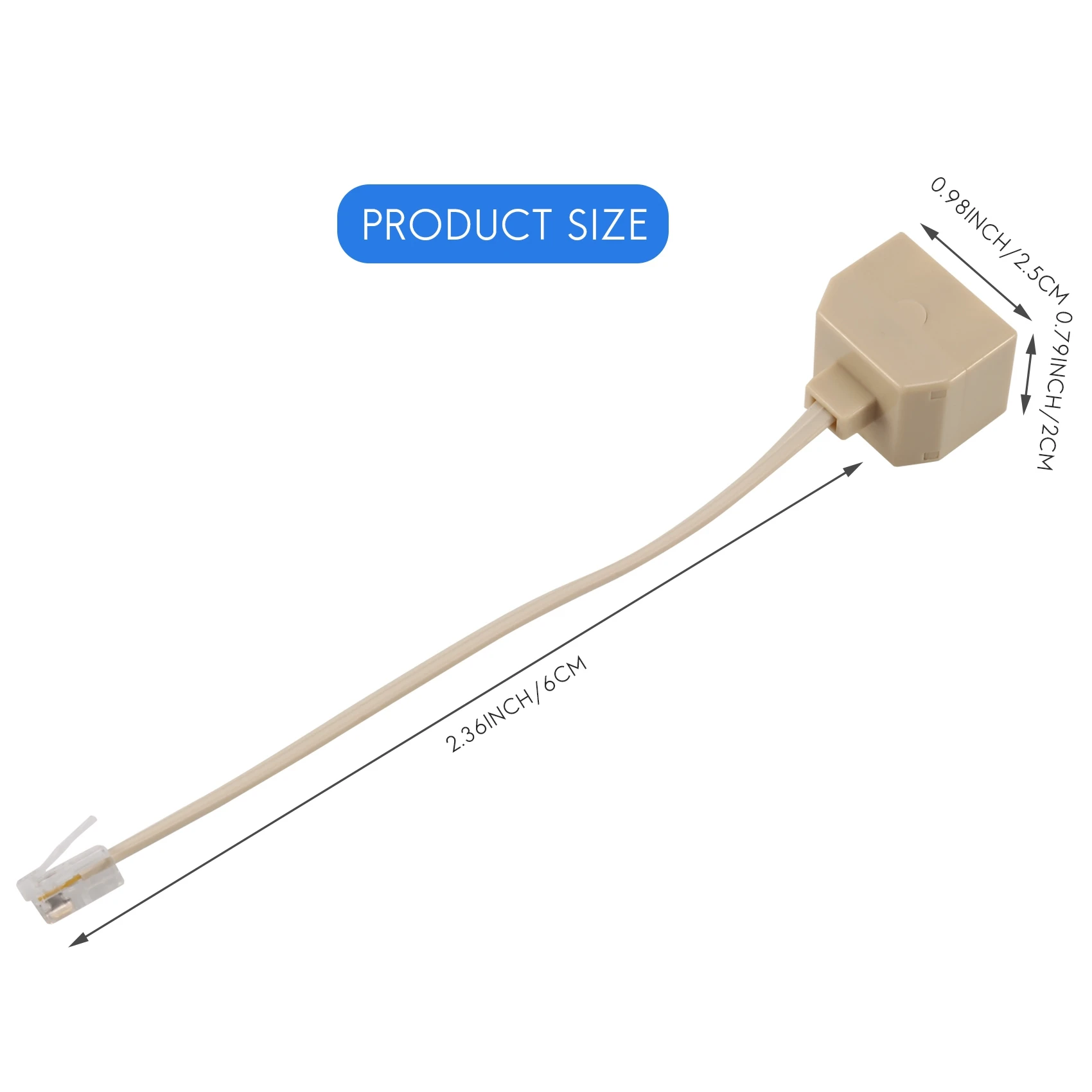 Adaptador divisor de filtro de línea macho a doble conector hembra RJ11 de teléfono