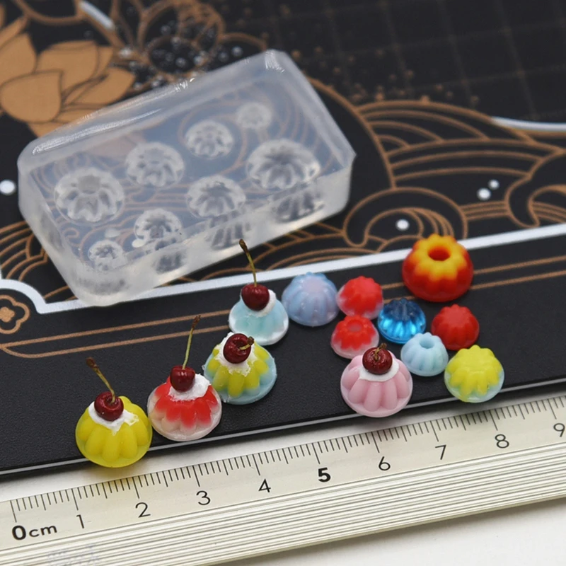 Mini Bread Biscuit Cake Silicone Mould for Clay Food Mold DIY Kitchen Accessories Toy Dollhouse Miniature Accessories