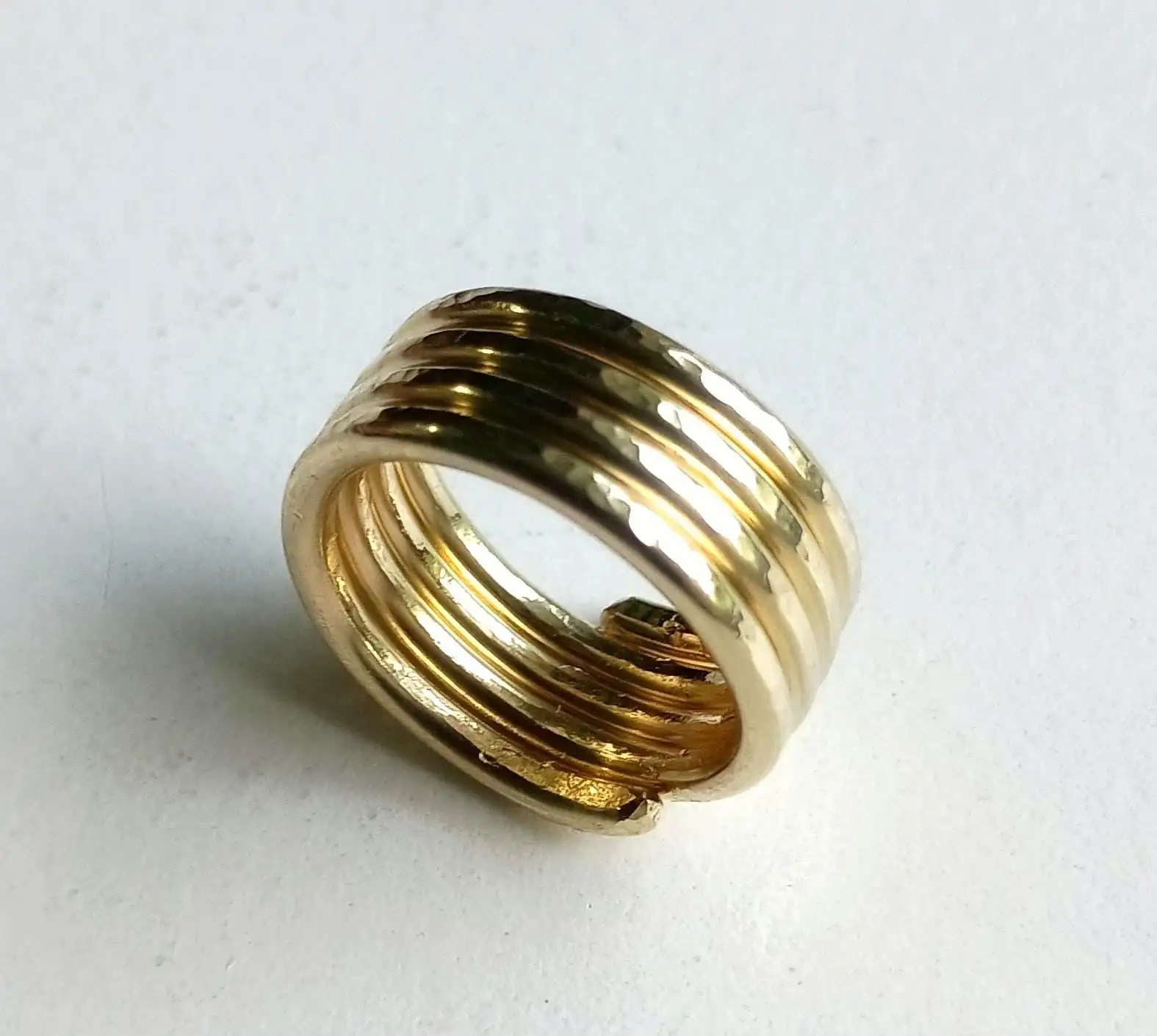 Hammered Four Loop Ring 14K Gold Filled/925 Silver Dainty Stacking Ring  Personalized Jewelry Designer Jewelry Gift for Women
