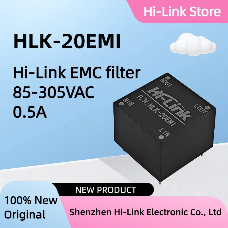 

Hi-Link 85-305VAC 500mA HLK-20EMI Small Size EMC Filter 100% New Original Used with AC DC Power Modules
