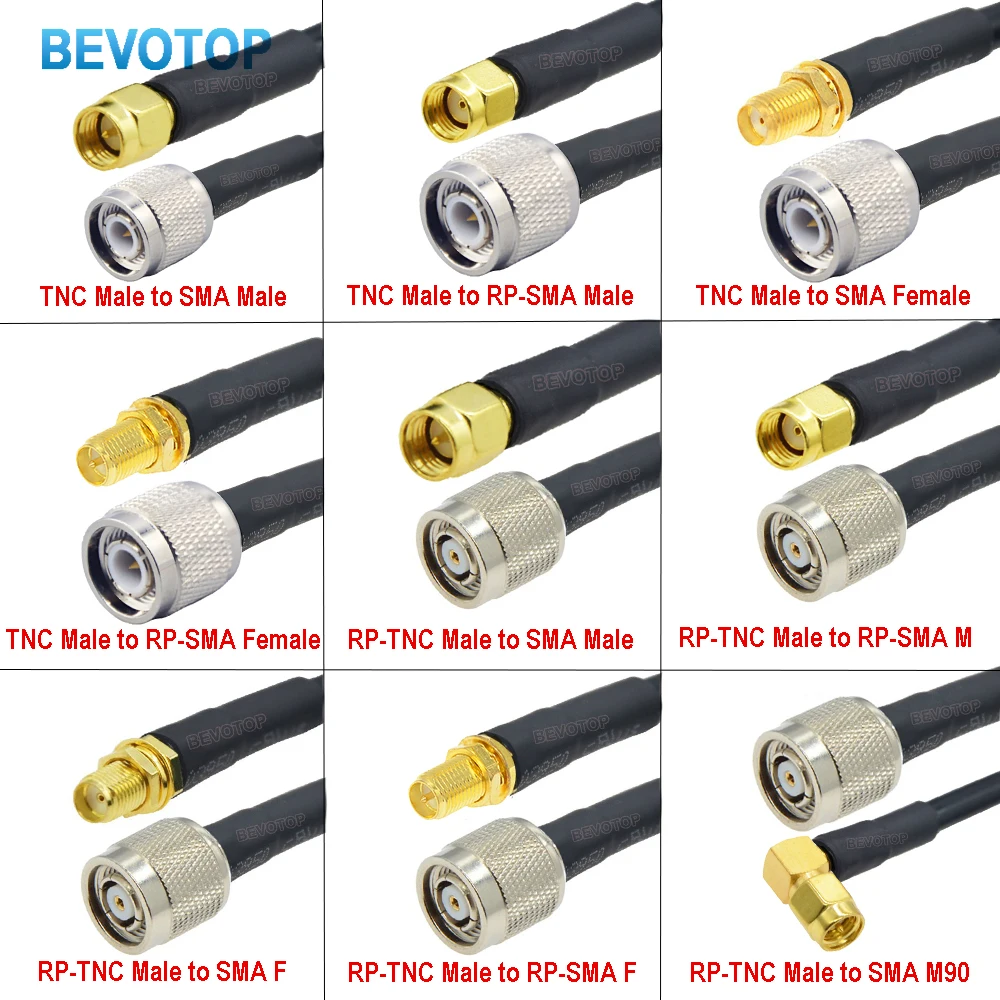 LMR-240 TNC Male Plug to SMA Male / Female Connector LMR240 Cable Low Loss 50ohm 50-4 Pigtail Jumper RF Coaxial Extension Cable