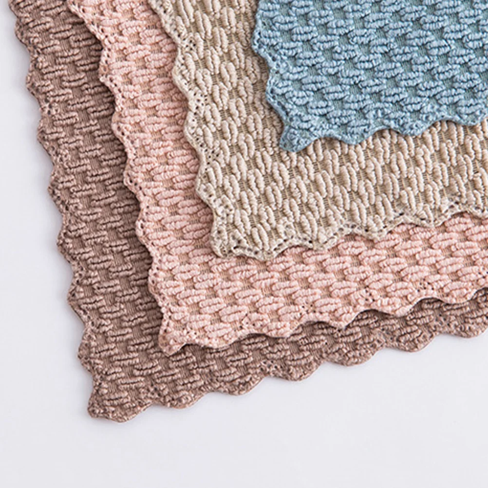 

6pcs Dishcloth Oil Free Absorbent Kitchen Cookware Utensil Glass Furniture Strong Detergency Reusable