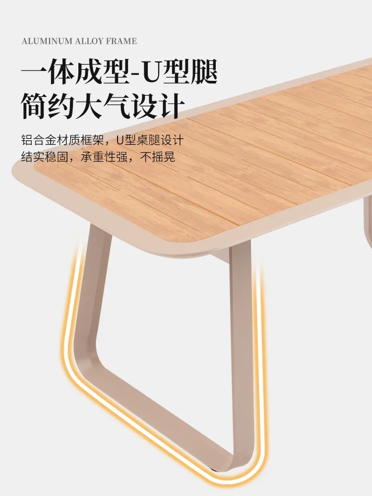 Outdoor table and chair combination plastic wood preservative wood leisure chair Fashion