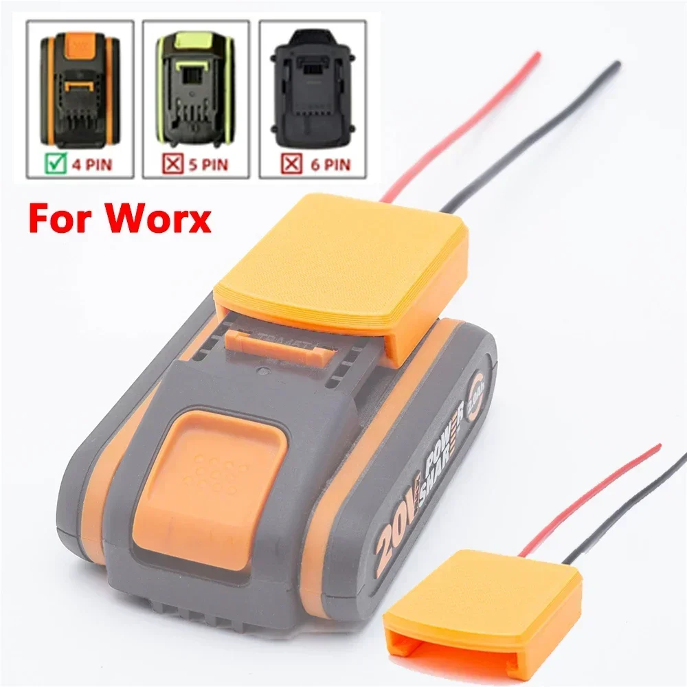 

Adapter For Worx 4PIN Lithium Battery DIY Converter 14 AWG Wires Connector Toy Robot Power Tool Accessories