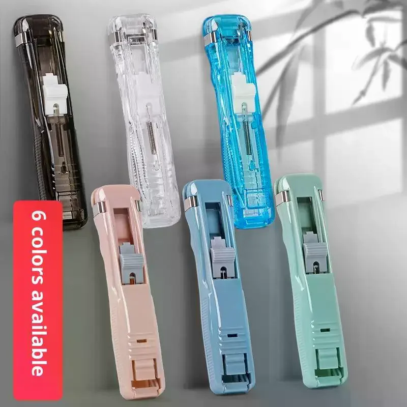 

Mini Traceless Reusable Hand Clamp Push Stapler Paper Book File Office School Student Binder Binding Tools Supplies Accessories