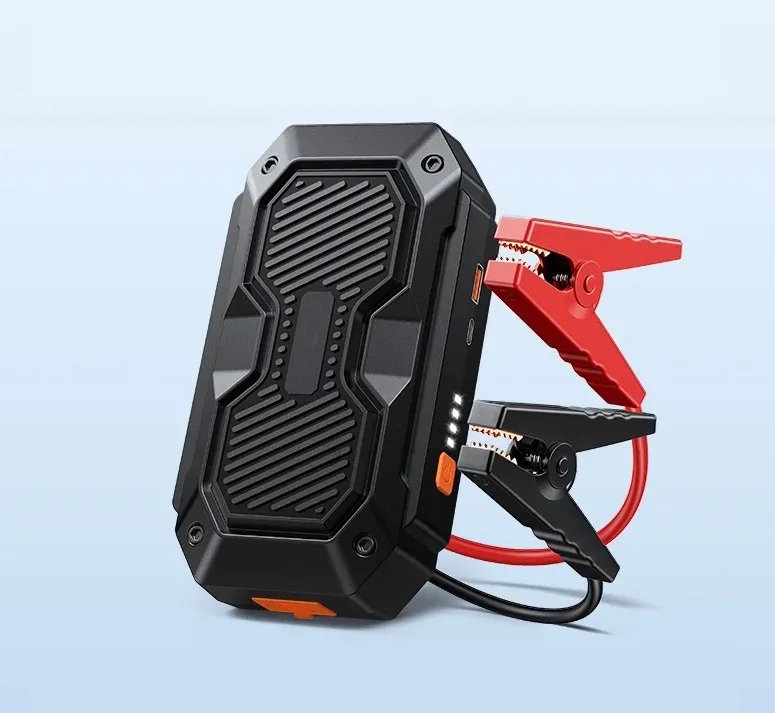 6000mAh Car Jump Starter 2 in 1, 12V Emergency Battery Charger Portable Power Bank with LED Lighter & Warn Flash Light for Auto.