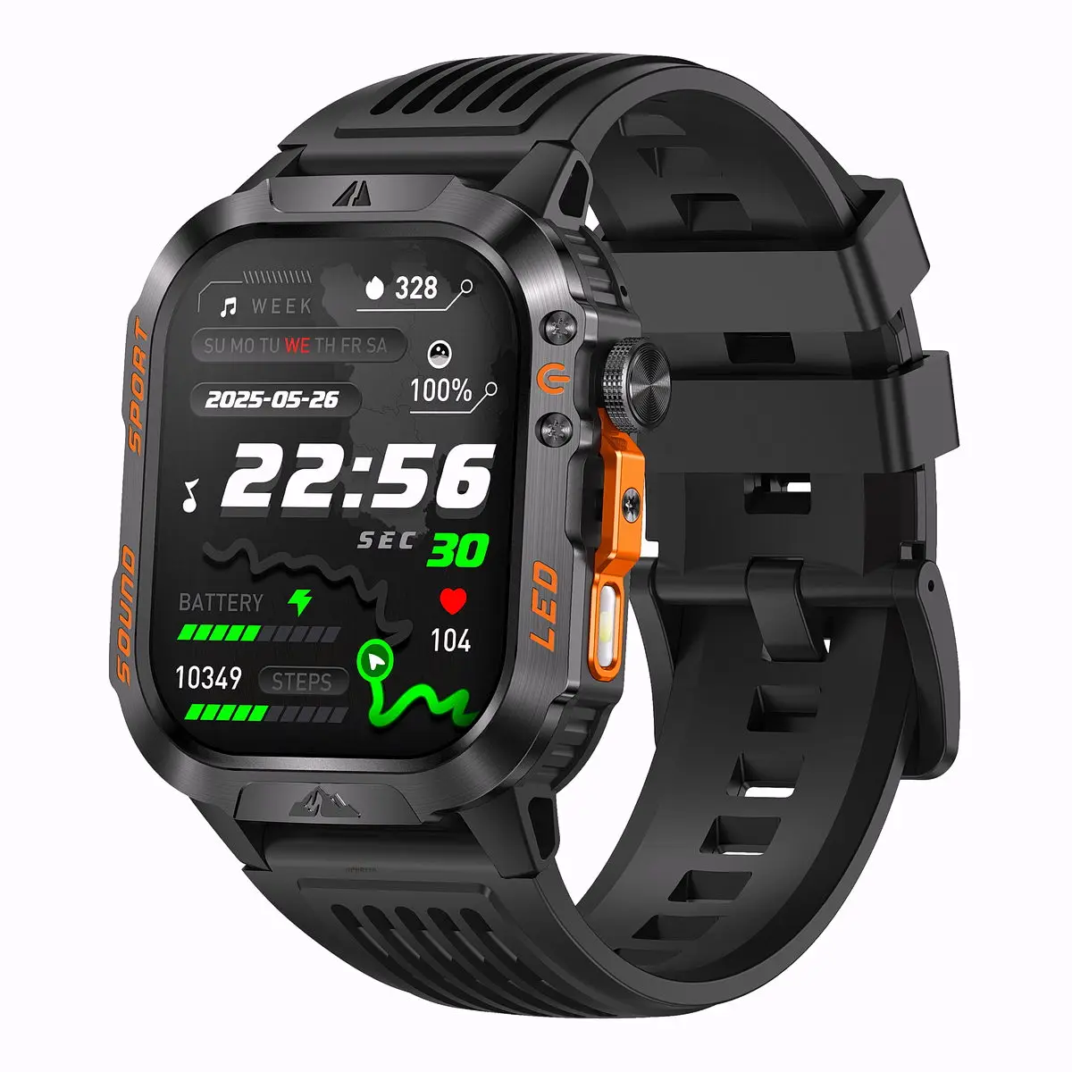 HT46 Sports Smartwatch with 1200mAh Battery and 2.01-inch Square Screen - Fitcloudpro