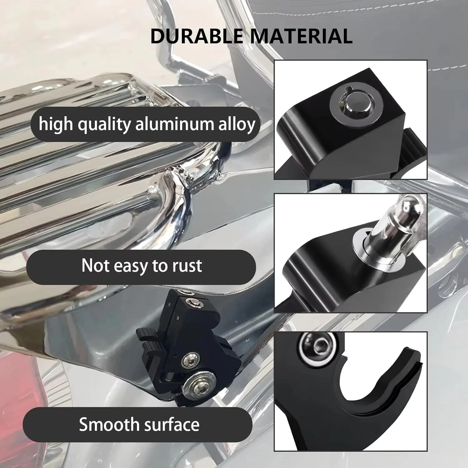 Motorcycle Accessories Rear Backrest Sissy Bar Luggage Rack Motor Parts Detachable Rotary Lock Kit For Harley Touring Softail