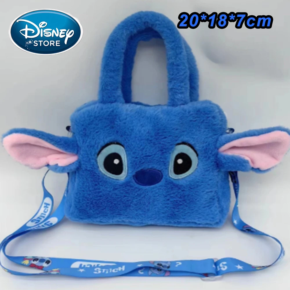 New Disney Plush Backpack Ins Japanese Blue Stitch Funny Cartoon Large-Capacity Student Backpack Kindergarten Bag Child Gift