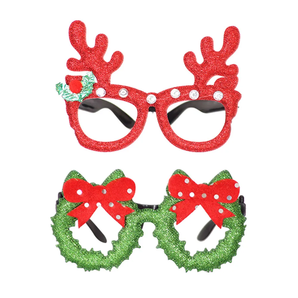 1 PCS Santa Snowman Antlers Glasses Adult Children Toys Christmas Decoration Gift Christmas glasses cartoon frame Antler glasses