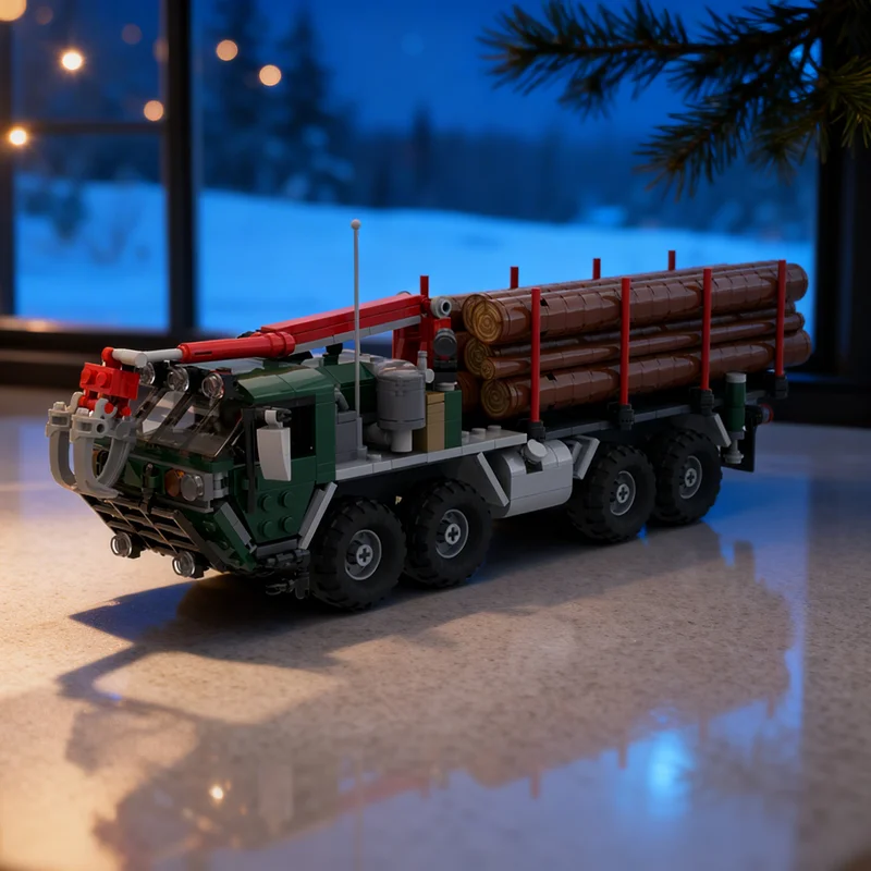 737pcs MOC M985 HEMTT Log Truck City Off-Road Model Building Blocks Construction Toy Christmas Gift DIY Art Assemble Creative